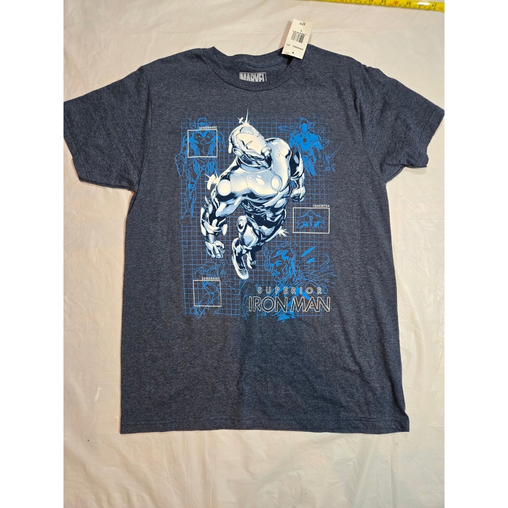 Marvel Superior Iron Man T Shirt Men's Large Blue Graphic NWT